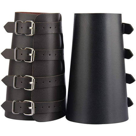 3 Strap Protective Archery Arm Guard Glove Bracer Armlet Leather Bow Hunting